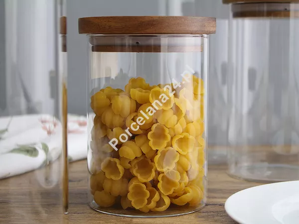 Pojemnik szklany 700 ml Gerlach - Country Pokrywka drewniana 959A Pojemnik szklany 700 ml Gerlach - Country Pokrywka drewniana 959A