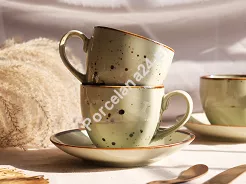 Filiżanka ze spodkiem 0,3 L / 16 cm Bogucice - Alumina Cottage Green Tea 1220