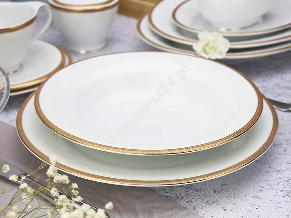 Komplet talerzy na 6 osób (18 el) Bogucice - Antonio Gold Plus 1171 Komplet talerzy na 6 osób (18 el) Bogucice - Antonio Gold Plus 1171