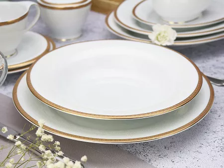 Komplet talerzy na 6 osób (18 el) Bogucice - Antonio Gold Plus 1171