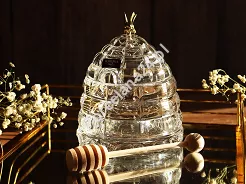 Pojemnik szklany na miód 15 cm Bohemia Prestige - Gold Bee 4SB.802022