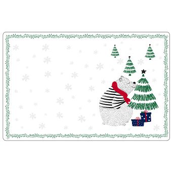 Podkładka / mata pod talerz 28 x 43 cm Altom Design - Winter Friends Niedźwiadek 07.CHR.01977