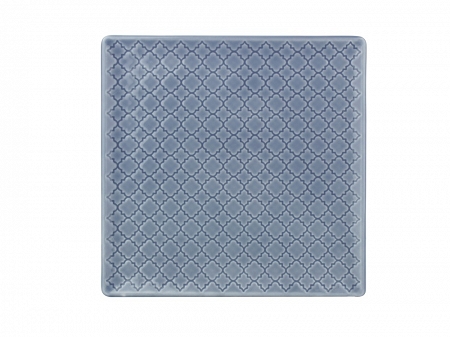 Talerz płytki kwadratowy 25,5x25,5 cm Lubiana - Marrakesz Szaro-niebieski