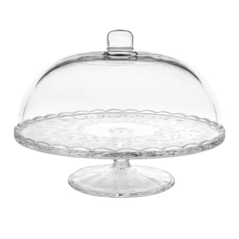 Patera na nodze 28 cm z kloszem Altom Design - Flora 07.CB.6968