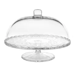 Patera na nodze 28 cm z kloszem Altom Design - Flora 07.CB.6968