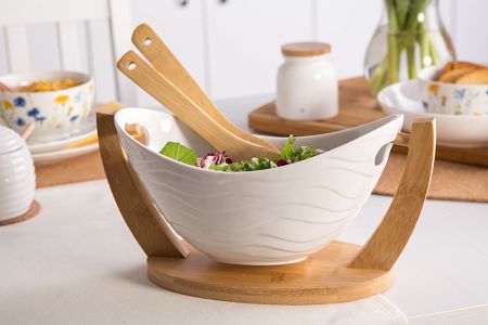 Kpl. do sałaty salaterka z podstawką i łyżkami Altom Design - Regular 07.REG.2032