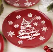 Talerz deserowy 19 cm Altom Design - Zimowa Choinka 07.CHR.1107