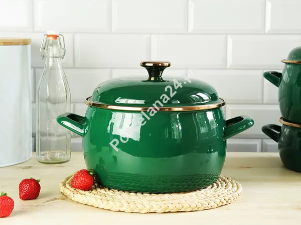Garnek z pokrywką 5,4 L Emalia Metalac - Dark Green 1ME.DG.G22 Garnek z pokrywką 5,4 L Emalia Metalac - Dark Green 1ME.DG.G22