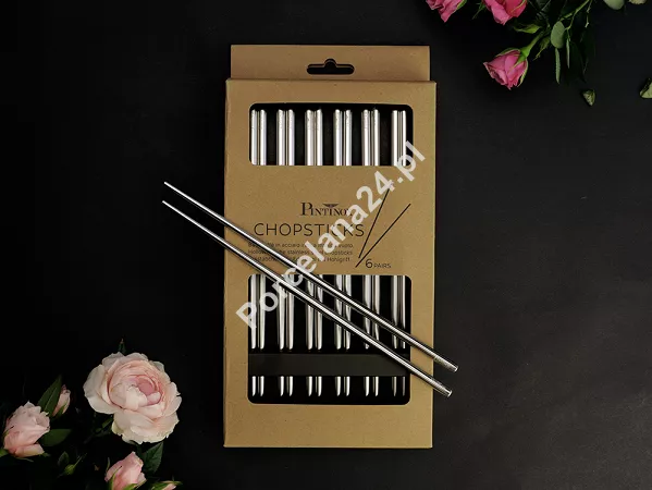 Zestaw stalowych pałeczek do sushi (12 el.) Pintinox - Okrągłe satynowane 23.PAT.O12S Zestaw stalowych pałeczek do sushi (12 el.) Pintinox - Okrągłe satynowane 23.PAT.O12S