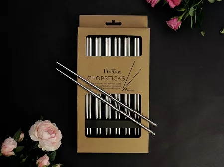 Zestaw stalowych pałeczek do sushi (12 el.) Pintinox - Okrągłe satynowane 23.PAT.O12S