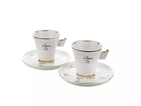 Komplet 2 Filiżanek ze spodkami 0,10 L / 12 cm (4 el) Bogucice - Chopin 391
