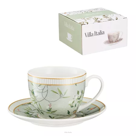 Filiżanka ze spodkiem 0,24 L Villa Italia - Noriko Green 09E.NOG.FS24 Filiżanka ze spodkiem 0,24 L Villa Italia - Noriko Green 09E.NOG.FS24