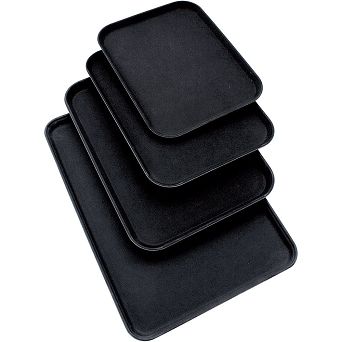 Taca prostokątna antypoślizgowa (46 x 36) cm - Czarna 1S.411500
