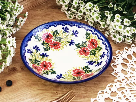 Talerz głęboki 21 cm Bolesławiec - Maki Smolińskiej gat. I