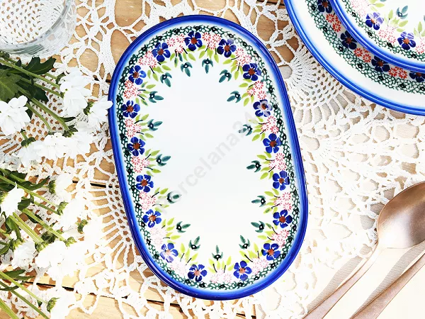 Półmisek owalny 24 cm Bolesławiec - Mariańska Koronka gat. I Półmisek owalny 24 cm Bolesławiec - Mariańska Koronka gat. I