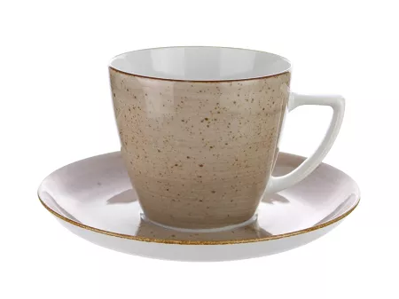 Filiżanka ze spodkiem 0,35 L / 17,5 cm Lubiana - Beata / Dorota 6630T BRĄZOWY