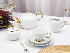 Garnitur do kawy na 6 osób (21 el.) Porcel - Premium Gold