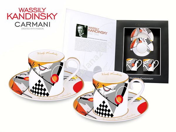 Komplet 2 filiżanek ze spodkiem mocca Carmani - Wassily Kandinsky Orange 33.046-0108 Komplet 2 filiżanek ze spodkiem mocca Carmani - Wassily Kandinsky Orange 33.046-0108