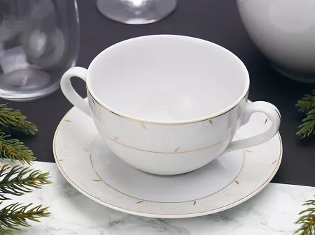 Bulionówka ze spodkiem 0,35 L / 15,7 cm Chodzież - Yvonne G896 Kropla Złota