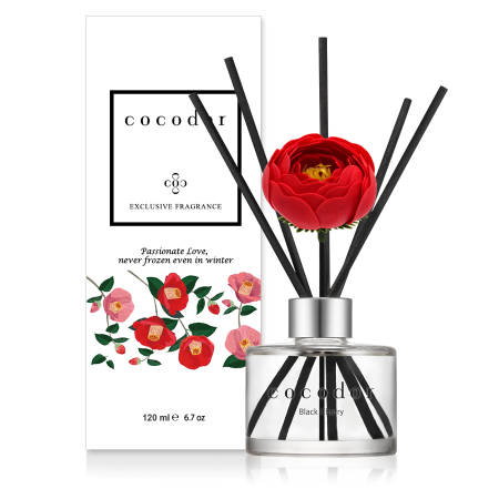 Dyfuzor zapachowy z patyczkami i prawdziwymi kwiatami 120 ml Cocodor - Black Cherry 30429 Dyfuzor zapachowy z patyczkami i prawdziwymi kwiatami 120 ml Cocodor - Black Cherry 30429