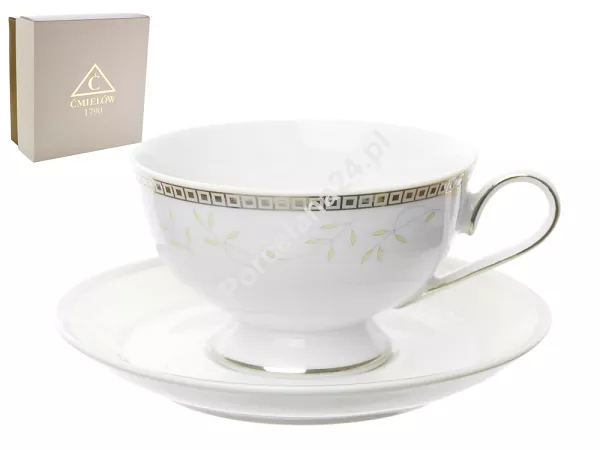 Filiżanka ze spodkiem do herbaty 0,22 L / 14,5 cm Ćmielów - Astra B601 MARZENIE PLATYNOWE Gift Box Filiżanka ze spodkiem do herbaty 0,22 L / 14,5 cm Ćmielów - Astra B601 MARZENIE PLATYNOWE Gift Box
