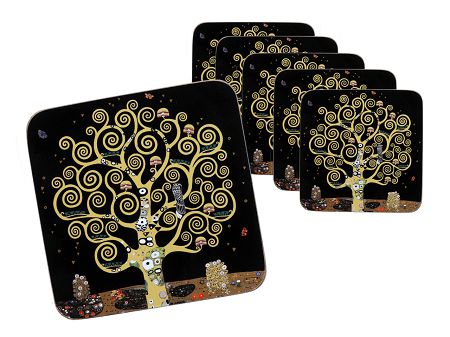 Kpl. podkładek korkowych pod kubki (6 szt.) Carmani - Gustav Klimt - Drzewo 33.532-1217