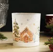 Świecznik szklany 10 cm Altom Design - Świąteczne Miasteczko biały 07.CHR.1633