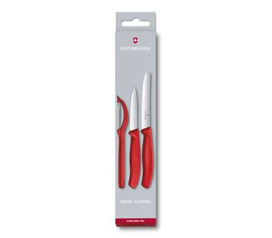 Komplet noży z obieraczką (3el) Victorinox - Swiss Classic Red V.SC.R.6.7111.31