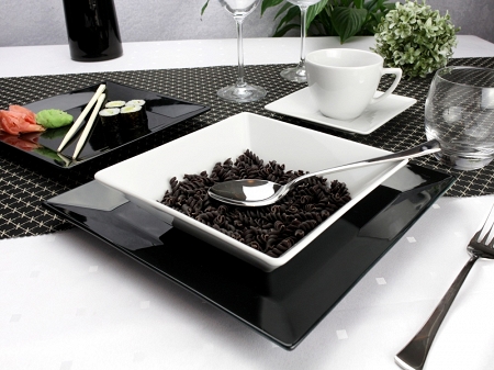 Serwis obiadowo - kawowy na 6 osób (30 el) Lubiana - Classic Black & White