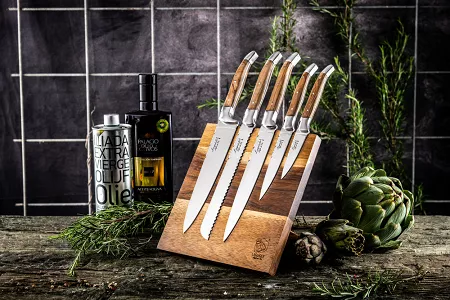 Kpl. noży kuchennych (5 el.) z blokiem magnetycznym Laguiole - Luxury Line