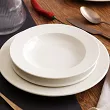 Komplet talerzy 6 osób (18 el.) (z rantem) Rinart - Banquet TP27 ecru