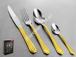 Komplet sztućców 24 cz. na 6 osób Hisar - Riva Gold Satin (4.0/3.0 mm) matowe złoto