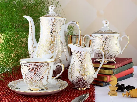 Garnitur do kawy na 6 osób (15el) Ćmielów - Rococo G348 Rocaille