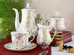 Garnitur do kawy na 6 osób (15el) Ćmielów - Rococo G348 Rocaille