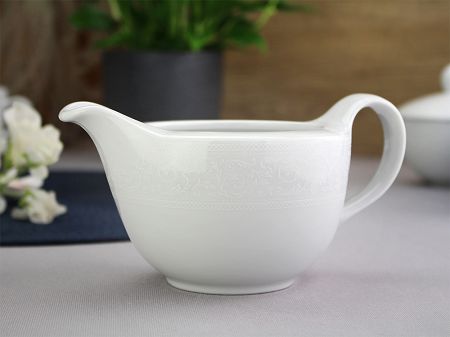 Sosjerka 350 ml Waza - Amelia WA-98 BIAŁA KORONKA