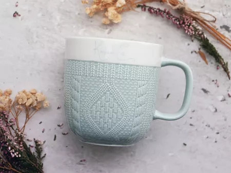 Kubek 0,36 L Altom Design - Sweterek miętowy: Kocham Cię 07.WAL.3205