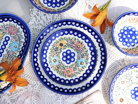 Serwis obiadowy na 12 osób (42el.) Bolesławiec - Rajska Łąka gat. I