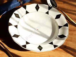 Talerz głęboki 22,5 cm Ćmielów - Alaska Dama Kier G539