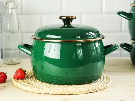 Garnek z pokrywką 4,2 L Emalia Metalac - Dark Green 1ME.DG.G20
