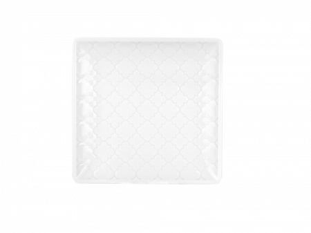 Talerz deserowy kwadratowy 17x17 cm Lubiana - Marrakesz Biały (nr 4295)