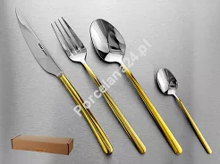 Komplet sztućców 24 cz. na 6 osób Hisar - Bahama Gold (4.0/3.0mm) złocone