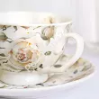 Kpl. 6 filiżanek ze spodkiem 250 ml Duo - English roses white 15.ENG-W.K6FS