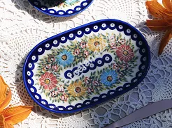 Półmisek owalny 24 cm Bolesławiec - Rajska Łąka
