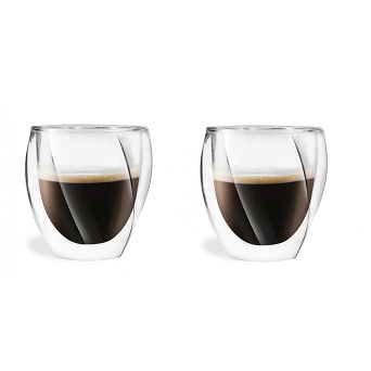 Zestaw 2 szklanek termicznych 250 ml z podwójną ścianką Vialli Design - Cristallo 5486