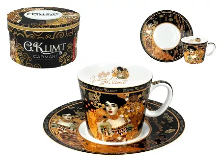 Filiżanka ze spodkiem do espresso 0,1 L Carmani - Gustav Klimt, Drzewo Życia 33.532-0751