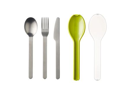 Komplet 3 sztućców w etui Mepal - Ellipse Limonka 1KM.SZT.351