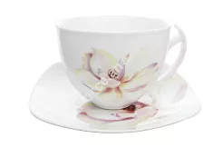 Filiżanka ze spodkiem 0,45 L / 17,5 cm Chodzież - Akcent E604 PEONIA