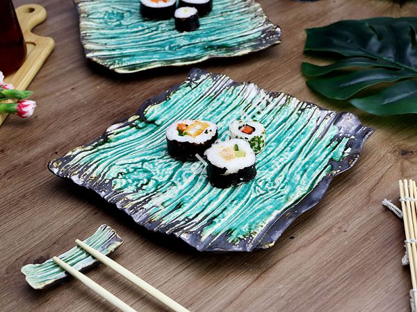 Komplet do sushi dla 2 osób (4 el.) Kera Ceramika - Moku Cristall Szmaragd Komplet do sushi dla 2 osób (4 el.) Kera Ceramika - Moku Cristall Szmaragd