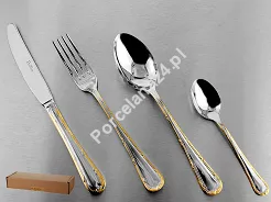 Komplet sztućców 24 cz. na 6 sób Pintinox 1929 - Filet (2.5 mm) złocone 23.FILG.K24