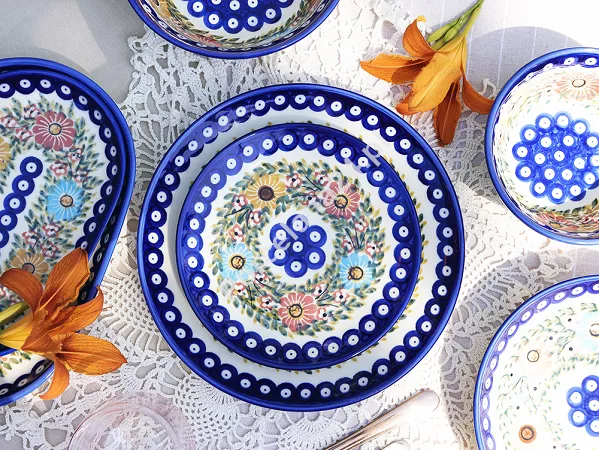 Serwis obiadowy na 6 osób (21el.) Bolesławiec - Rajska Łąka gat. I Serwis obiadowy na 6 osób (21el.) Bolesławiec - Rajska Łąka gat. I